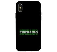 Carcasa para iPhone X/XS Esperanto - Diseño de Texto de lenguaje de Estilo Retro de los años 70
