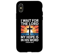 Carcasa para iPhone X/XS Espero al Señor Salmo 130:5 Escritura Fe