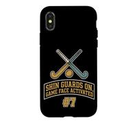 Carcasa para iPhone X/XS Espinilleras en el Jugador de Hockey sobre césped Activado por la Cara del Juego