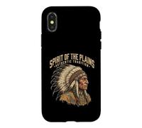 Carcasa para iPhone X/XS Espíritu de Las Llanuras Tradición Auténtica Jefe Indígena