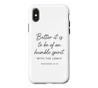 Carcasa para iPhone X/XS Espíritu Humilde con los humildes Proverbios 16:19 Biblia de Las Escrituras