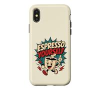 Carcasa para iPhone X/XS Espresso Yourself Divertido Estilo Vintage Café Comic Retro Art