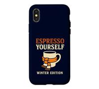 Carcasa para iPhone X/XS Espresso Yourself Winter Edition Divertido Juego de Palabras para Amantes del café