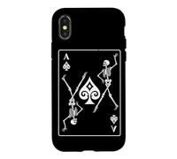 Carcasa para iPhone X/XS Esqueleto Ace of Spades Juego de Cartas Poker Gambler Gothic