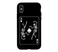 Carcasa para iPhone X/XS Esqueleto Ace of Spades Juego de Cartas Poker Gambler Gothic
