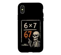 Carcasa para iPhone X/XS Esqueleto embrujado 67 Meme Matemáticas espeluznantes 6x7 Aula de Halloween