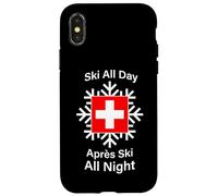 Carcasa para iPhone X/XS Esquí Todo el Día Après Esquí Toda la Noche Suiza