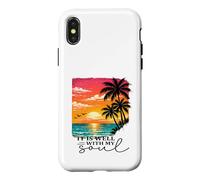 Carcasa para iPhone X/XS Está Bien con mi Alma Christian Cool Coastal Beach Vibes