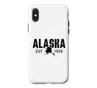 Carcasa para iPhone X/XS Estado De Alaska Este 1959 Retro Vintage Alaska