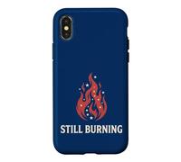 Carcasa para iPhone X/XS Estados Unidos 250 Aún ardiendo Estrellas Patrióticas de Llama América 2026