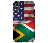 Carcasa para iPhone X/XS Estados Unidos y Sudáfrica Yin Yang - Bandera sudafricana Americana