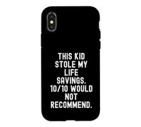 Carcasa para iPhone X/XS Este Chico robó mis ahorros de Vida 1010 no recomendaría