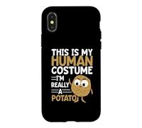 Carcasa para iPhone X/XS Este es mi Disfraz Humano, Soy Realmente una Patata, Divertido Halloween