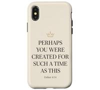 Carcasa para iPhone X/XS Ester 4:14 Corona Versículo de la Biblia Fe Mujeres