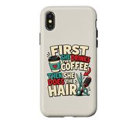 Carcasa para iPhone X/XS Estilista de salón Café Humor Cabello