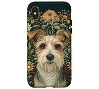 Carcasa para iPhone X/XS Estilo Jack Russell Terrier William Morris de Pelo Duro