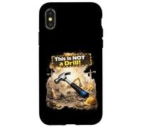 Carcasa para iPhone X/XS Esto no es un simulacro, Humor de construcción, Casco para Trabajadores