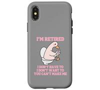 Carcasa para iPhone X/XS Estoy Jubilado Divertido Ganso jubilación Garabato