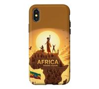 Carcasa para iPhone X/XS Ethiopian Flag Rasta Africa Rising Again from Ethiopia