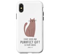 Carcasa para iPhone X/XS Every Good & Purrfect (Gift) is from Above - James 1:17 Cat