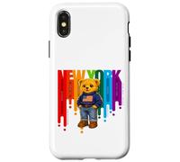 Carcasa para iPhone X/XS Exceed The Limit New York Teddy Bear- Colorful NYC Boroughs