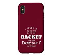 Carcasa para iPhone X/XS Excusa Divertida de Tenis, Nueva Raqueta, Jugador de Tenis