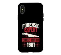 Carcasa para iPhone X/XS Experto forense Desde el Nacimiento 1981 Cumpleaños temático de crímenes Reales