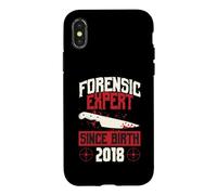 Carcasa para iPhone X/XS Experto forense Desde el Nacimiento 2018 Cumpleaños temático de crímenes Reales