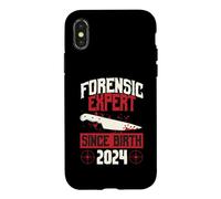 Carcasa para iPhone X/XS Experto forense Desde el Nacimiento 2024 Cumpleaños temático de crímenes Reales