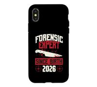 Carcasa para iPhone X/XS Experto forense Desde el Nacimiento 2026 Cumpleaños temático de crímenes Reales