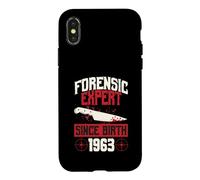 Carcasa para iPhone X/XS Experto forense Desde su Nacimiento 1963 Cumpleaños temático de crímenes Reales