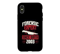 Carcasa para iPhone X/XS Experto forense Desde su Nacimiento 2003 Cumpleaños temático de crímenes Reales