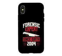 Carcasa para iPhone X/XS Experto forense Desde su Nacimiento 2004 Cumpleaños temático de crímenes Reales