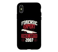 Carcasa para iPhone X/XS Experto forense Desde su Nacimiento 2007 Cumpleaños temático de crímenes Reales