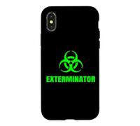 Carcasa para iPhone X/XS Exterminador Técnico de Control de Plagas Símbolo Cool Biohazard