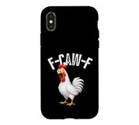 Carcasa para iPhone X/XS F-Caw-F Funny Chicken Hilarious Rooster Meme Graphic tee