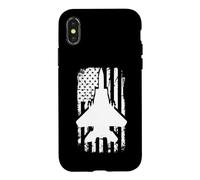 Carcasa para iPhone X/XS F15 Eagle US Flag Fighter Airplane Jet Plane Aircraft