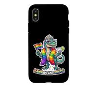 Carcasa para iPhone X/XS Fabuloso Rainbow Pride-o-Saurus Rex