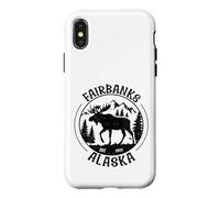 Carcasa para iPhone X/XS Fairbanks Alaska EST 1901 Alaska Alce Ciervo Alce Retro