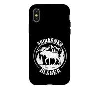 Carcasa para iPhone X/XS Fairbanks Alaska EST 1901 Alaska Alce Ciervo Alce Vintage