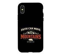 Carcasa para iPhone X/XS Faith Can Move Mountains Retro Sunset Bible Verse Christian