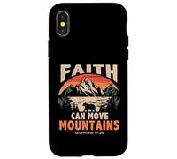 Carcasa para iPhone X/XS Faith Can Move Mountains Retro Sunset Bible Verse Christian