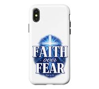 Carcasa para iPhone X/XS Faith Over Fear Phil 4:13 Cruz Cristiana versículo bíblico