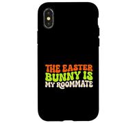 Carcasa para iPhone X/XS Fan de The Easter Bunny Is My Roommate Holiday Spring Bunny