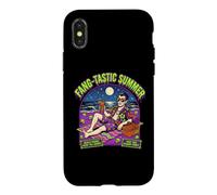 Carcasa para iPhone X/XS Fang-Tastic Summer Vampire Beach Drácula Vacaciones de Halloween