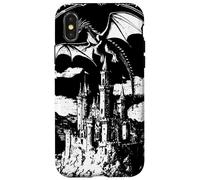 Carcasa para iPhone X/XS Fantasía Oscura Vintage gótico Castillo dragón Mito Guay