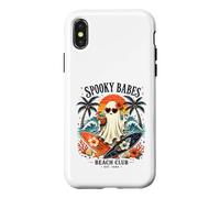 Carcasa para iPhone X/XS Fantasma de Spooky Girls Beach Crew para Halloween, Retro y veraneo