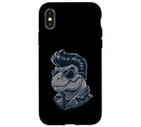 Carcasa para iPhone X/XS Fantásticos Tonos de Estilo Rock Roll Retro Tipo Dinosaurio T-Rex