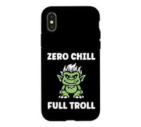 Carcasa para iPhone X/XS Fantasy Creature Monster Funny Quote Zero Chill Full Troll
