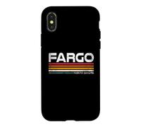 Carcasa para iPhone X/XS Fargo North Dakota Retro Rayas Vintage City Design